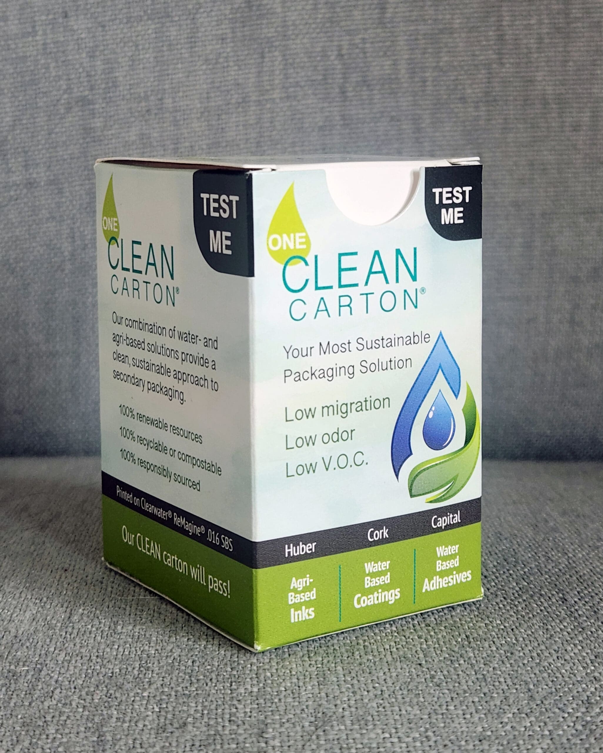 One Clean Carton® with Sustainable Paperboard Tests Safe for Secondary Packaging